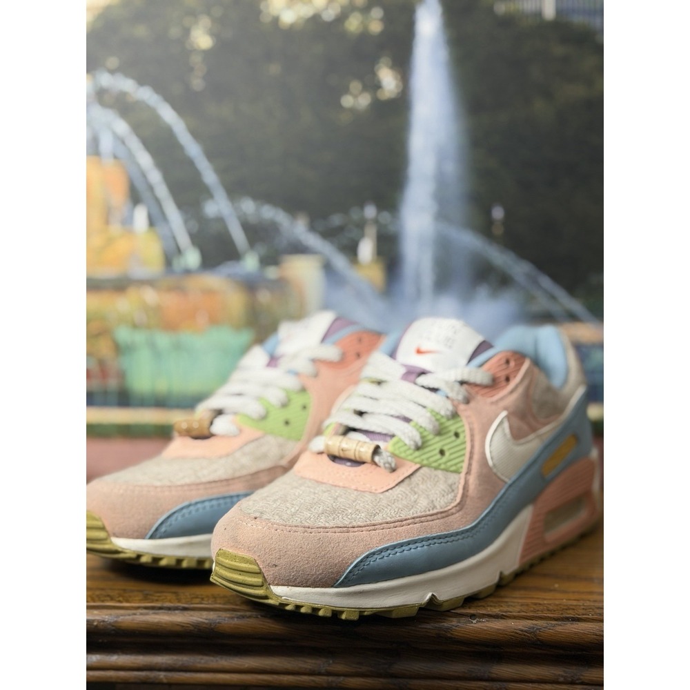Nike Air Max 90E Sun Club Multicolored Running Shoes DJ9997-100 Womens Sz 7